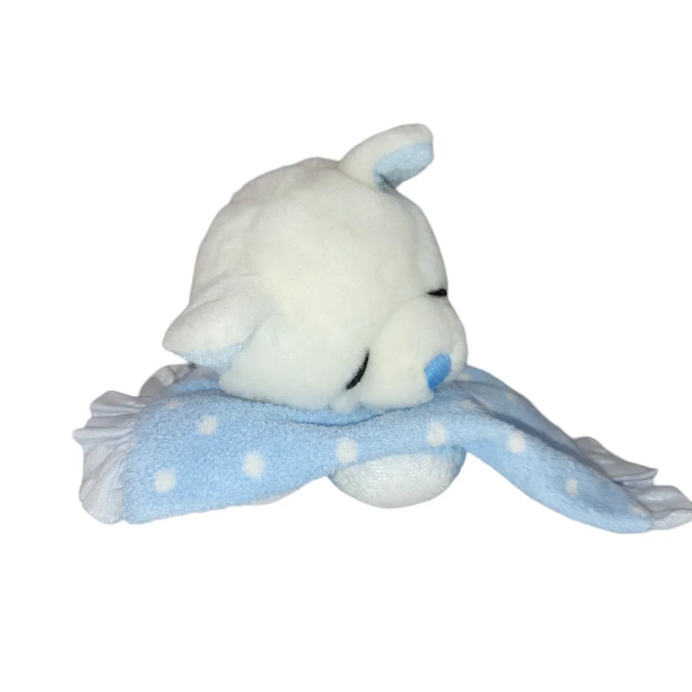 Russ Baby Plush Sweet Dreams Kitty Cat Blue White Sherpa Rattle Lovey 21740‎ 9